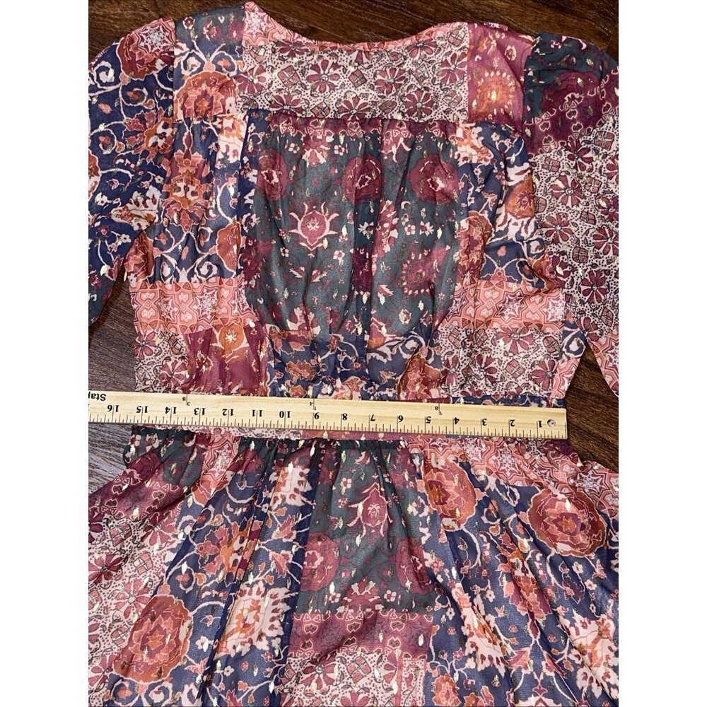Forever 21 Floral Mini Dress Womens Large Long Sleeve Side Zippered - Picture 8 of 11